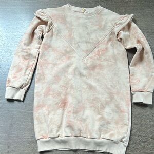 Louis Louise Paris girls tie dye dress sweatshirt cotton tunic peach pink sz 10